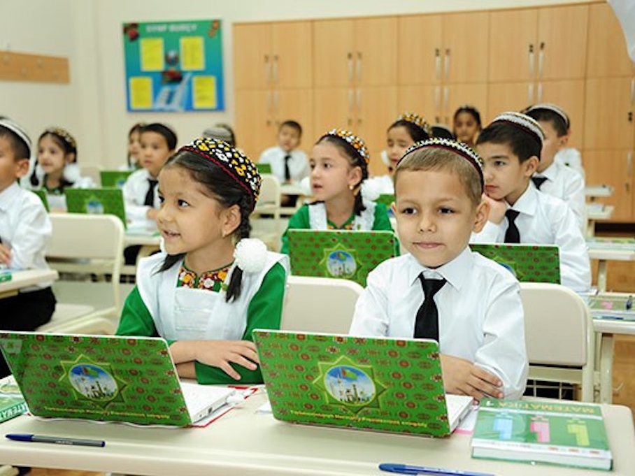 Turkmens get given computers from a young age. But is there any point. (Photo: Turkmenistan government website)